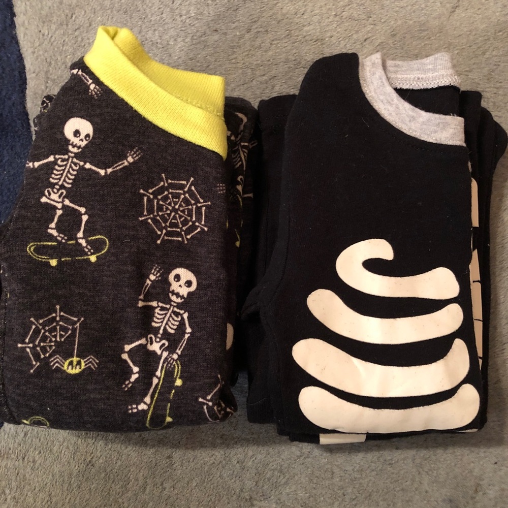 NWOT Toddler Boy Skeleton Pajama Bundle